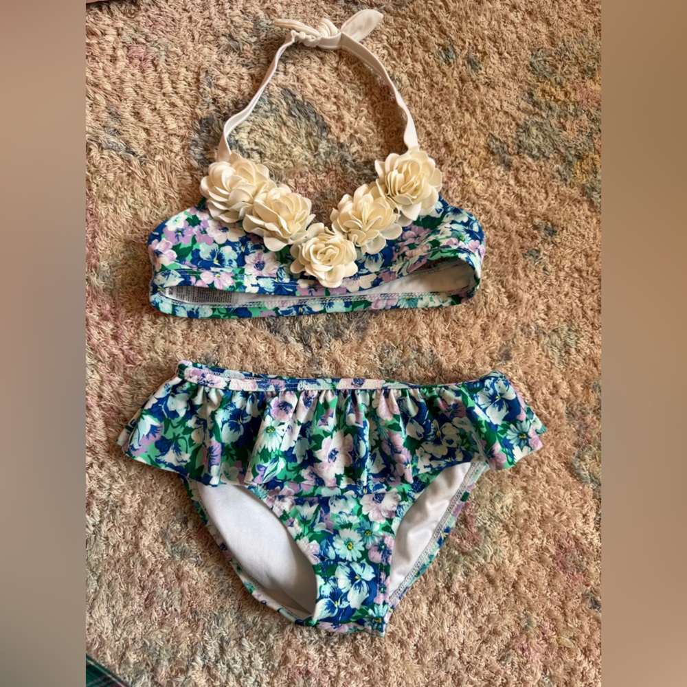 Janie and Jack Girls 5T Floral Two-piece Swimsuit